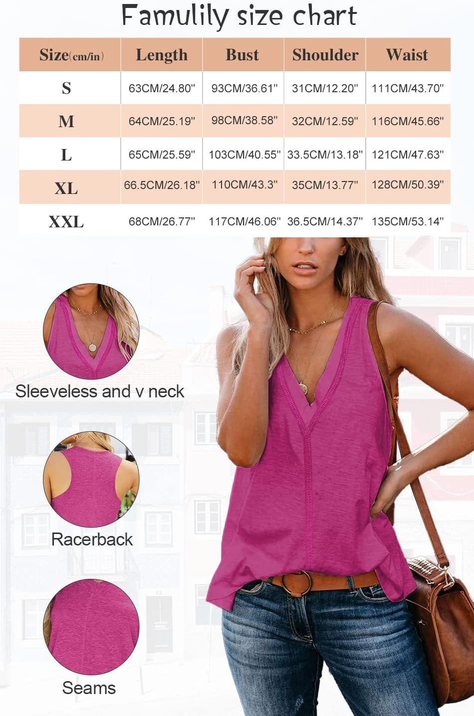 Famulily Summer Tank Tops for Women Cute Sleeveless Deep V Neck Tunic Tops - Image 5
