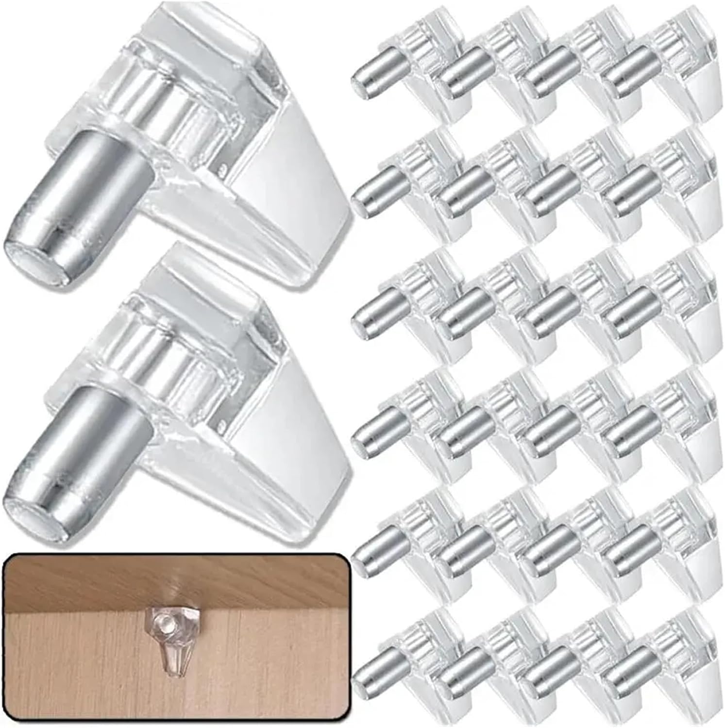 Plastic Shelf Support Pins 50 or 100 Pcs Clapboard Layer Pegs for Cabinets and Partitions(White 50pcs)