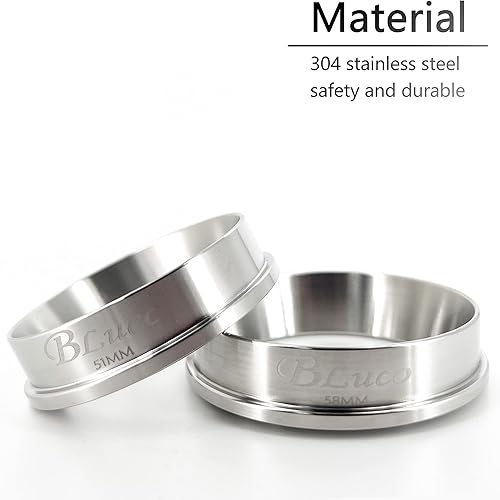 Miniatura 6 de BLUCO Anillo de embudo de dosificación de café expreso de acero inoxidable 304 de 2.087 in compatible con accesorios para cafeteras Breville