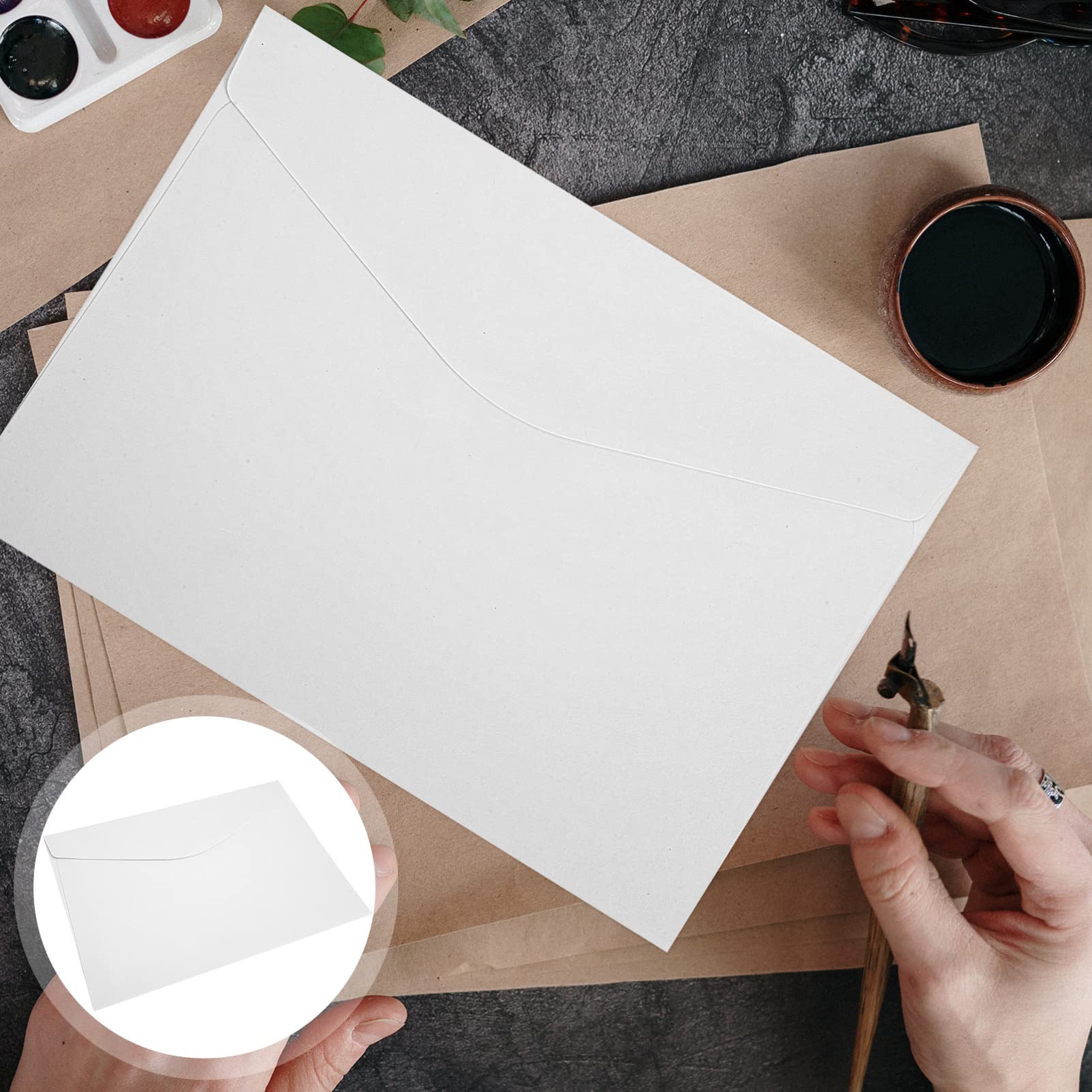 50pezzi Buste Kraft Per Matrimonio e Speciali Buste Eleganti Carta Riciclata Per Biglietti Compleanno Cerimonie e