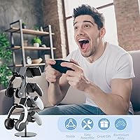 Vista 6 de Controller Holder 4 Tier,Headphone Stand - Adjustable Headset Holder for Xbox PS5 PS4 Switch Pro - Gaming Storage for Universal Game