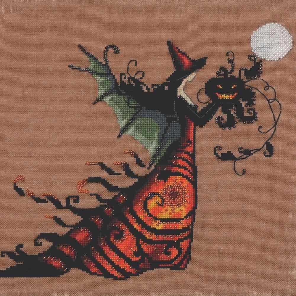 Mirabilia Electra LINEN Kit Beaded Counted Cross Stitch by Nora Corbett Designs NC219 Bewitching Pixies (Bundle: Chart, Fabric, Beads)