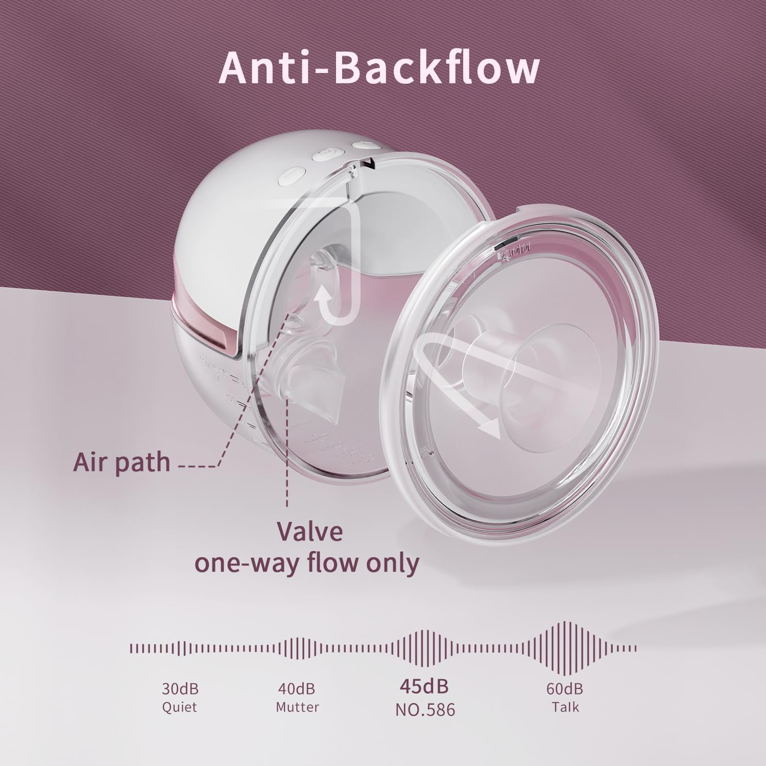 Springhope No.586 Hands Free Breast Pump Electric, Wearable Breastfeeding Pump Portable with 4 Modes & 9 Levels Strong Suction, Wireless Breast Pump 19/21/24/28 mm Flange Insert BPA Free, 2 Pack - Image 3