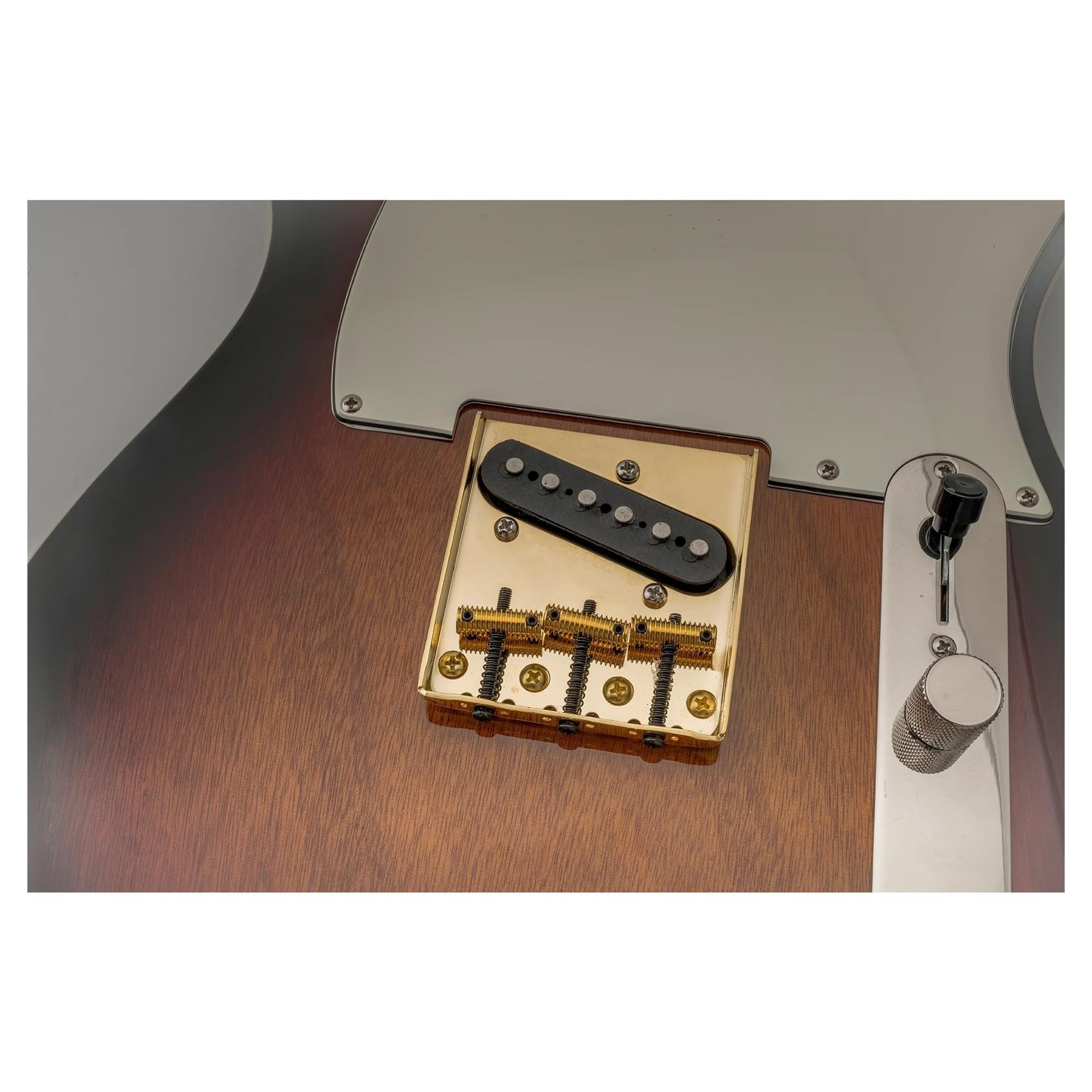 Puente Roscado De 54 Mm Con 3 Silletas Apto Para Guitarras | Puente de guitarra(Gold)