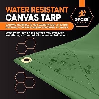 Amazon.com: Xpose Safety Canvas Tarp - 10oz Green Canvas Tarps