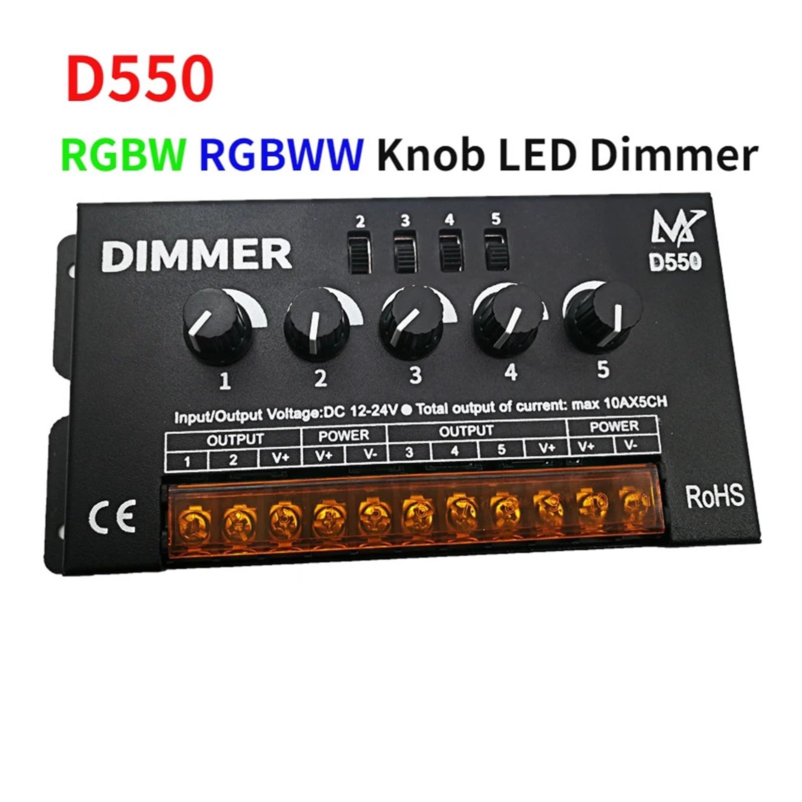 RGBW RGBWW D550 Regulator Ściemniania LED 10 A x 5 kanałów nadaje się do świateł RGB/RGBW/RGBWW/LED moduł taśmy świetlnej