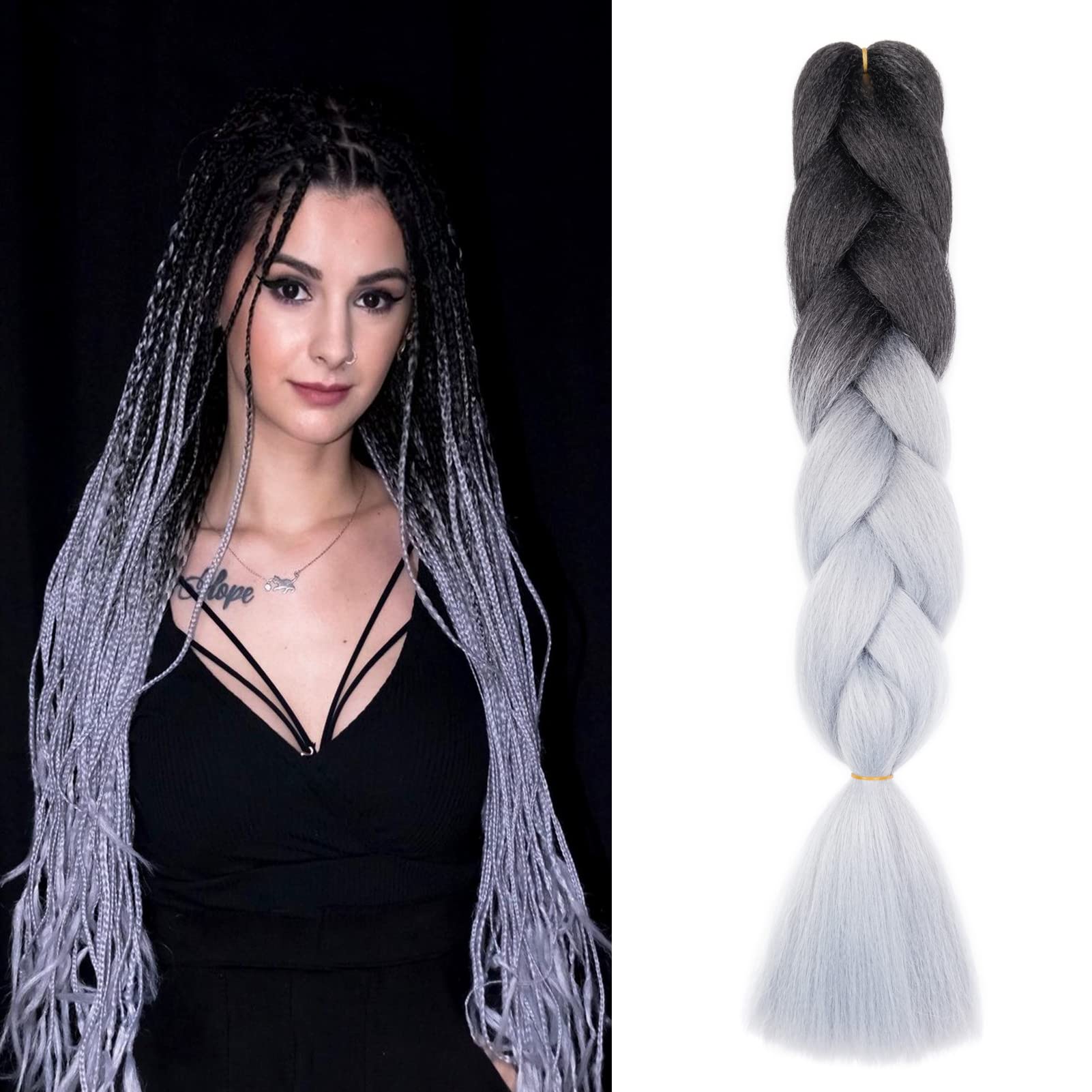 60cm Extensiones de Pelo Trenzas Africanas Castaño Oscuro Extensiones para Trenzas Africanas 1 pcs 100g Kanekalon Pelo para Trenzas Africanas Sintetico Extensiones de Trenzado Cabello Braiding — view 125
