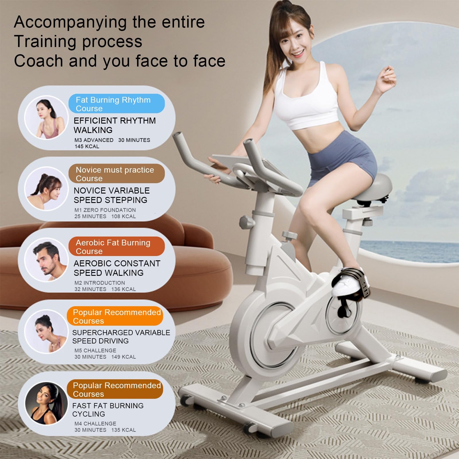 Rower stacjonarny, magnetyczny rower stacjonarny, rower treningowy, pionowy rower fitness, do domu, na siłownię, trening z hamulcem, uchwyt na telefon, wygodna poduszka do siedzenia
