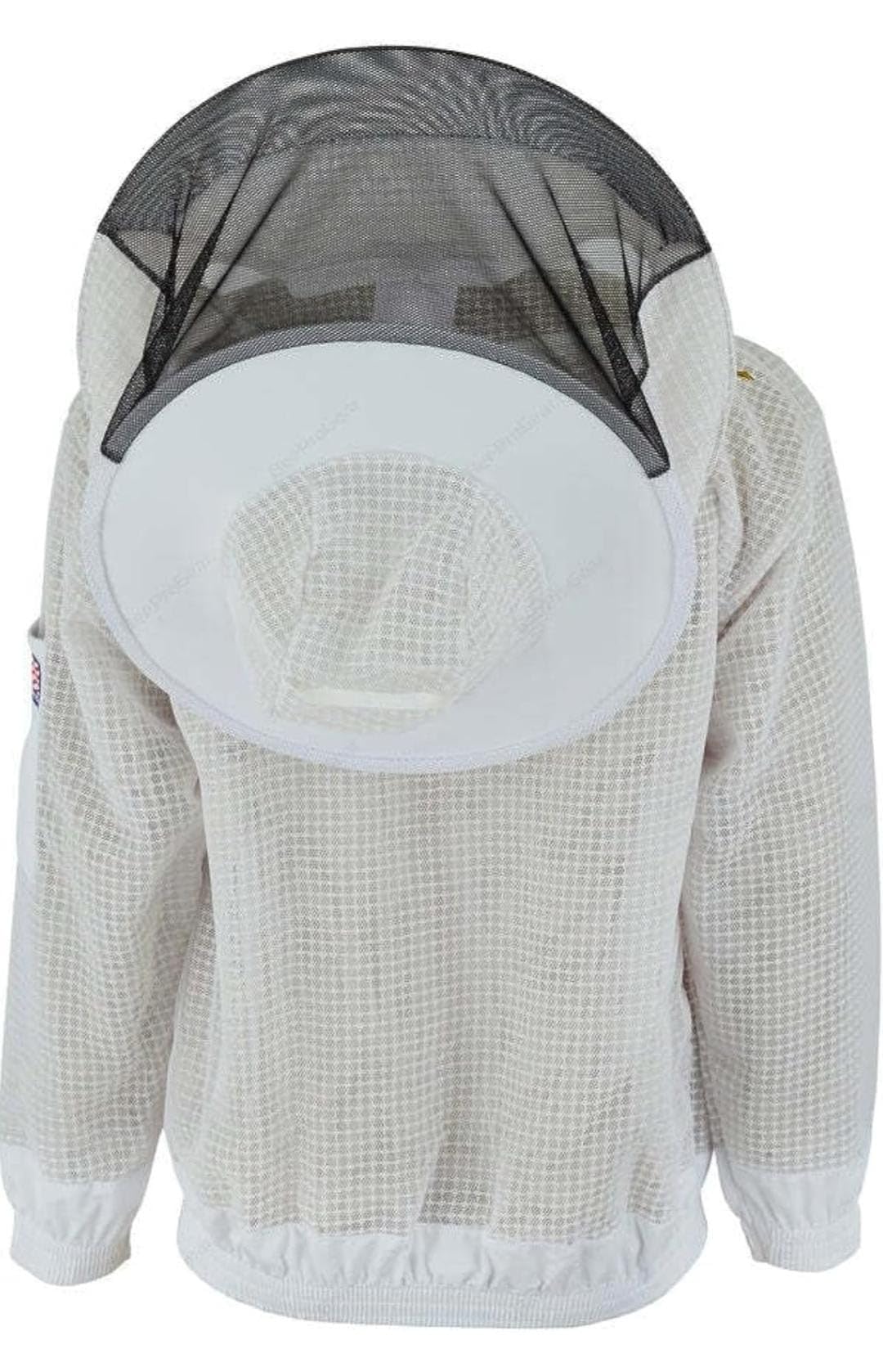 JRVG Unisex Bienenschutzjacke, 3 Schichten, ultra-belüftet, Sicherheitsschutz, Imkerjacke, rund, Schleierjacke mit kostenlosen Handschuhen, Weiß, weiß, M