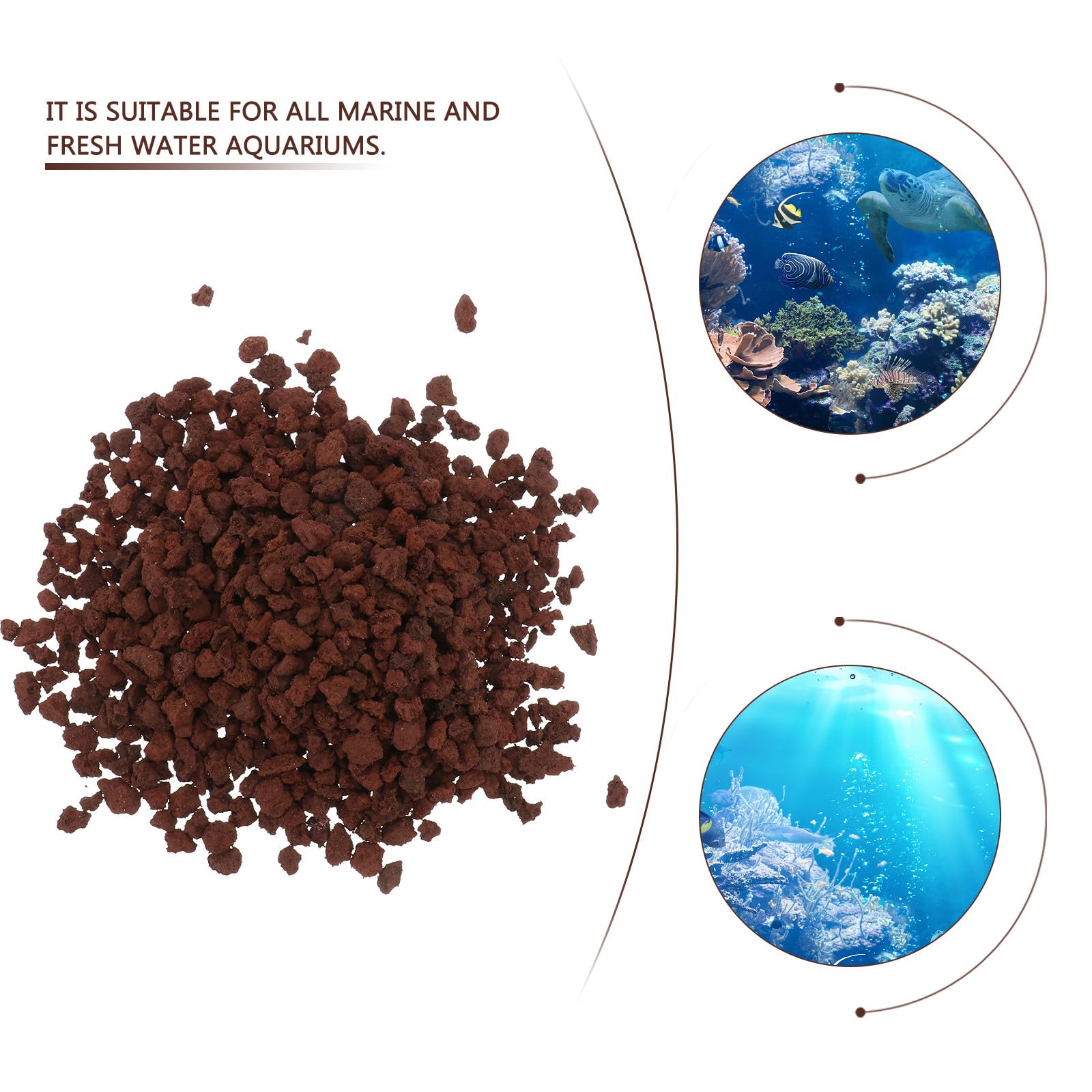 Tofficu 500g Aquarium Vulkangestein Filtermaterial und Dekoration Dunkelroter Vulkanischer Filterstein mit Hoher Wasserdurchlässigkeit für Meerwasser und Süßwasseraquarien