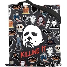 ZJXHPO Horror Movie Tote Bag Horror Movie Lover Gift Horror Night Gift Killing It Reusable Grocery Shopping Bag Killing It Tote