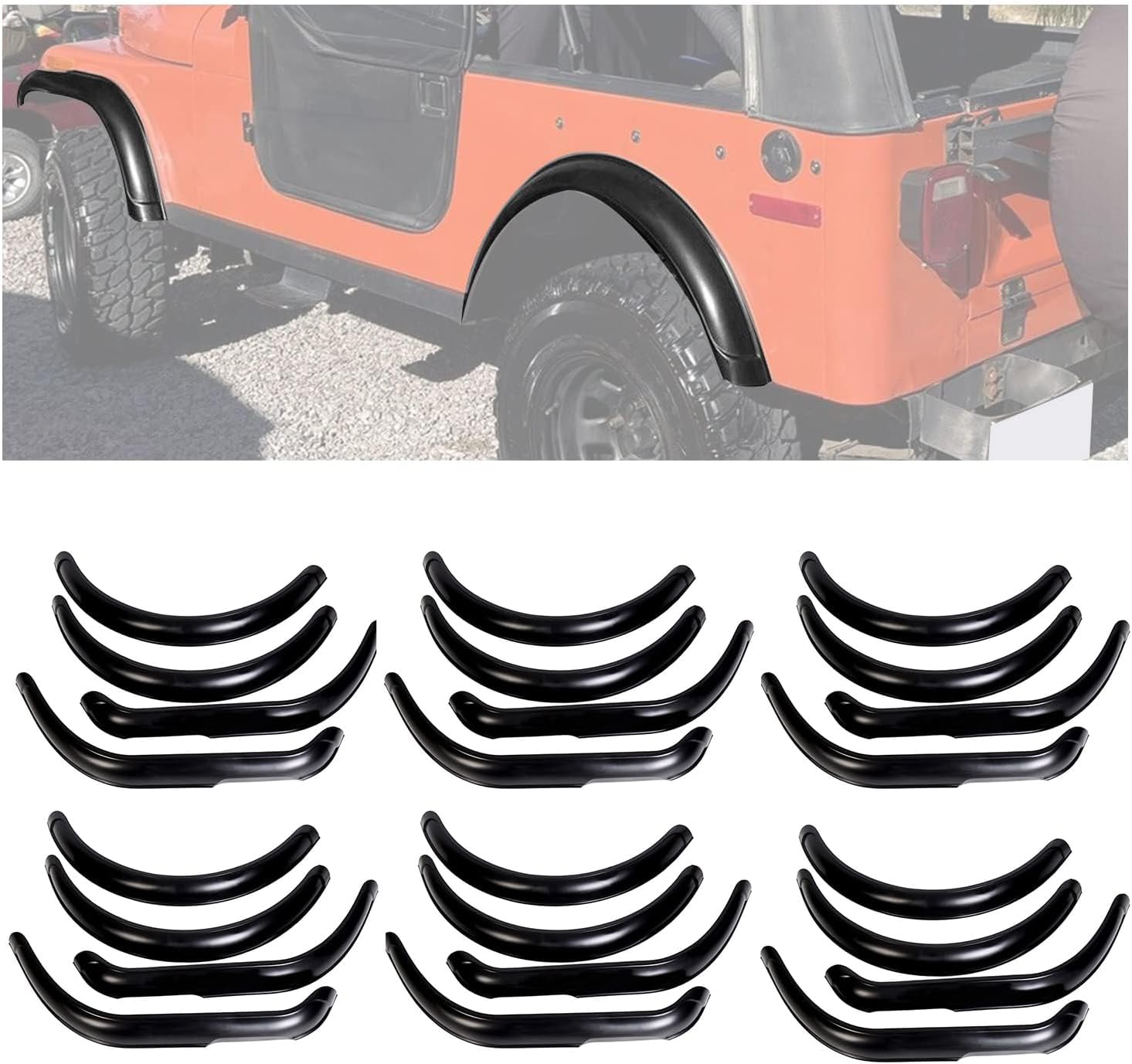 Amazon.co.jp ECOTRIC フェンダーフレアキット 6個セット 19551986 Jeep CJ CJ5 CJ7 ファクトリースタイル フロント&リアマッドガード 車＆バイク