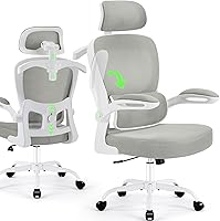 Vista 12 de AreShark Silla de Oficina Ergonómica con Soporte Lumbar Ajustable y Gancho para Respaldo, Silla de Malla Transpirable con Respaldo Alto y Ruedas