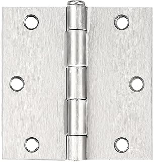 Probrico Interior Brushed Nickel Door Hinges, 3.5 X 3.5 Inch Door Hinges with Square Corners, Nickel Hinges for Doors, 18 Pack