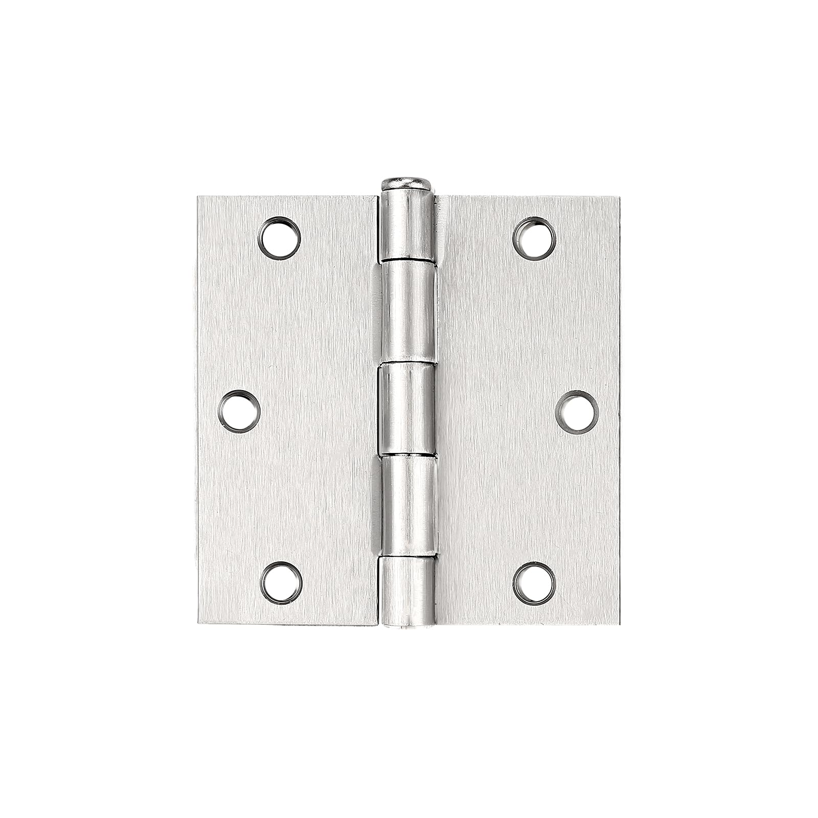 Probrico Cerniere per porte interne in nichel spazzolato, 8,9 x 8,9 cm, con angoli quadrati, cerniere in nichel per porte, confezione da 12