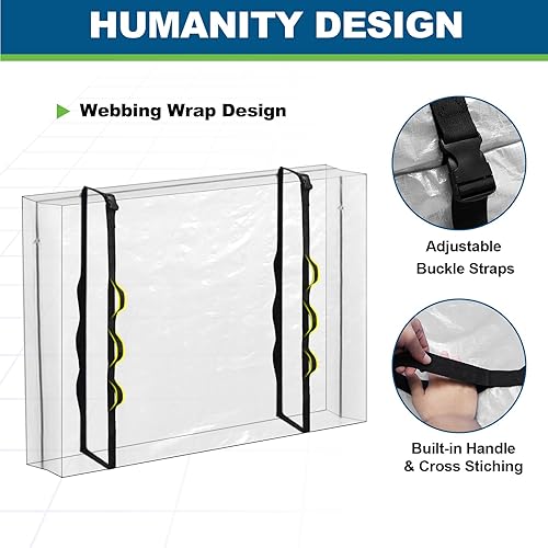 Miniatura 4 de TICONN Bolsas de colchón para mudanza, bolsa de mudanza de colchón resistente, funda protectora de colchón reutilizable para almacenamiento con asas
