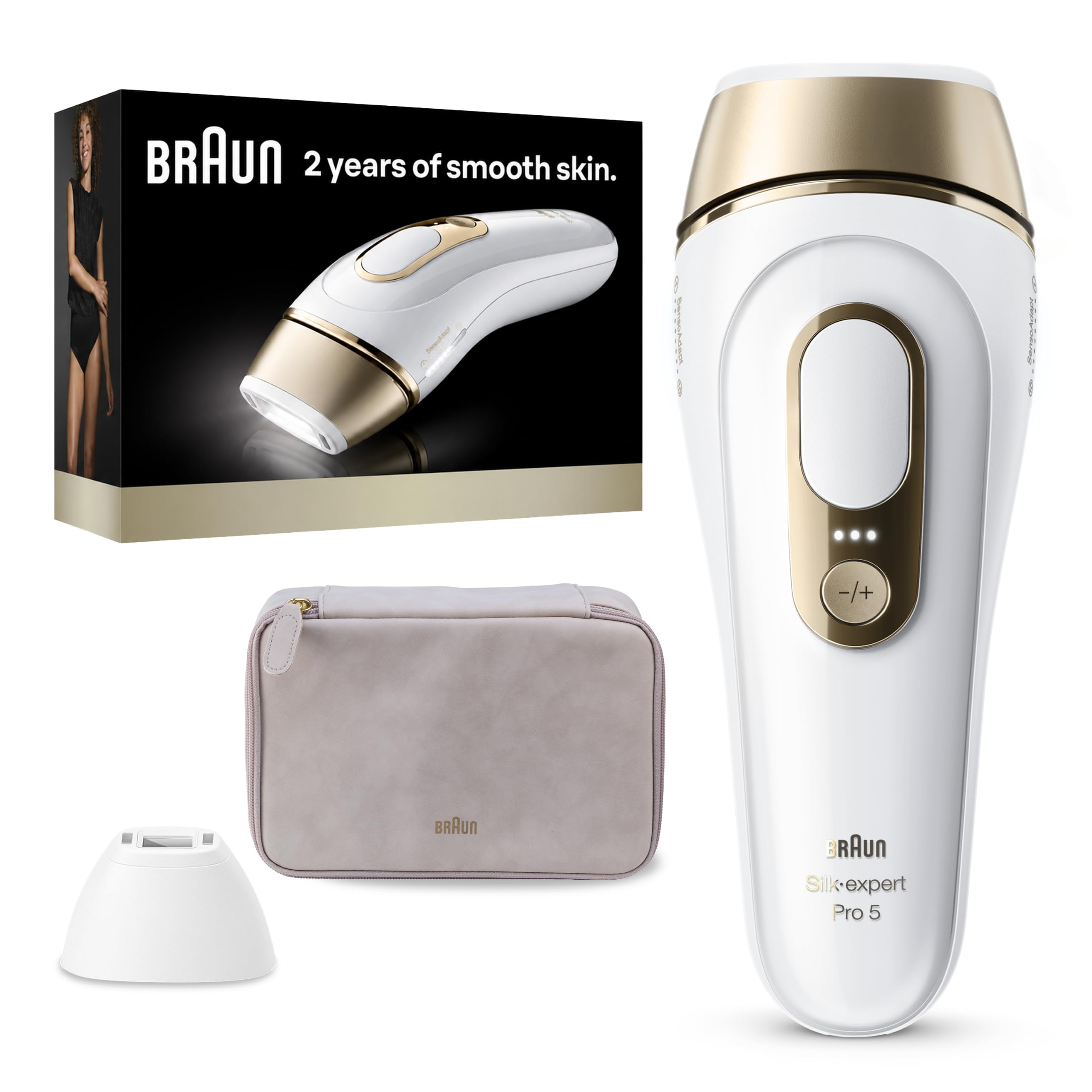 Photo 1 of Braun IPL, Silk·Expert Pro 5, IPL Hair Removal for Women and Men, Permanent Laser Hair Reduction At-Home, 2 Heads, Pouch, IPL5137