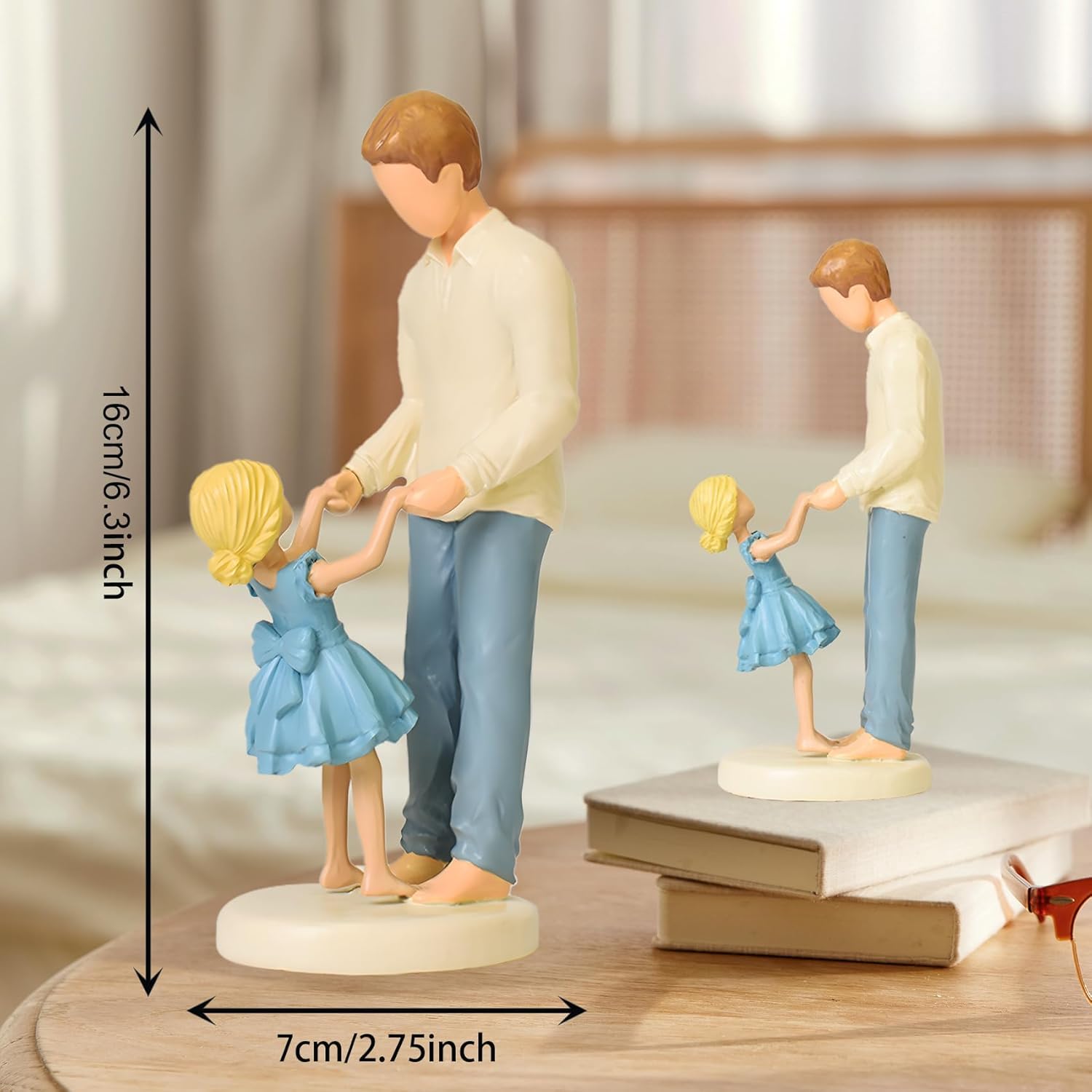 Dad Gifts from Daughter, Hand Painted Sculpture Resin Fathers and Daughters Figurines Statue, Best Ever Gifts for Birthday, Father of The Bride, Fathers Day, New dad, Christmas - Image 3