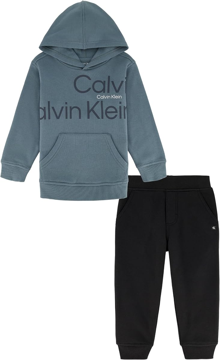 Calvin Klein Baby Boys' 2 Pieces Fleece Hooded Jog Set