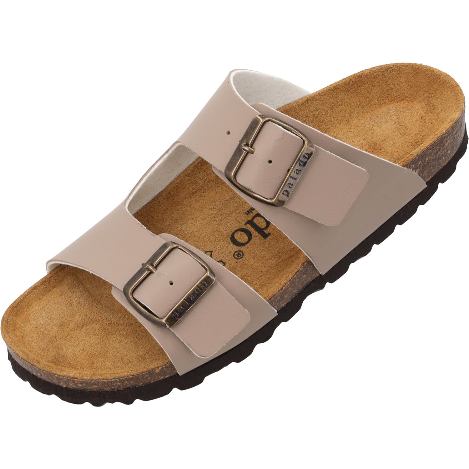 Palado Pantoletten Damen Kormos - bequeme Sandalen Made in Spain - Hausschuhe mit dämpfendem Kork-Fußbett - modische Sommerschuhe