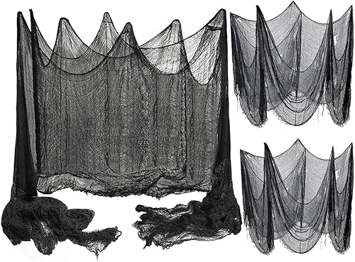 2 piezas de 78 x 100 pulgadas y 1 pieza de tela espeluznante negra de 78 x 200 pulgadas. Decoraciones de Halloween espeluznantes colgantes para disponible en Yaxa Peru