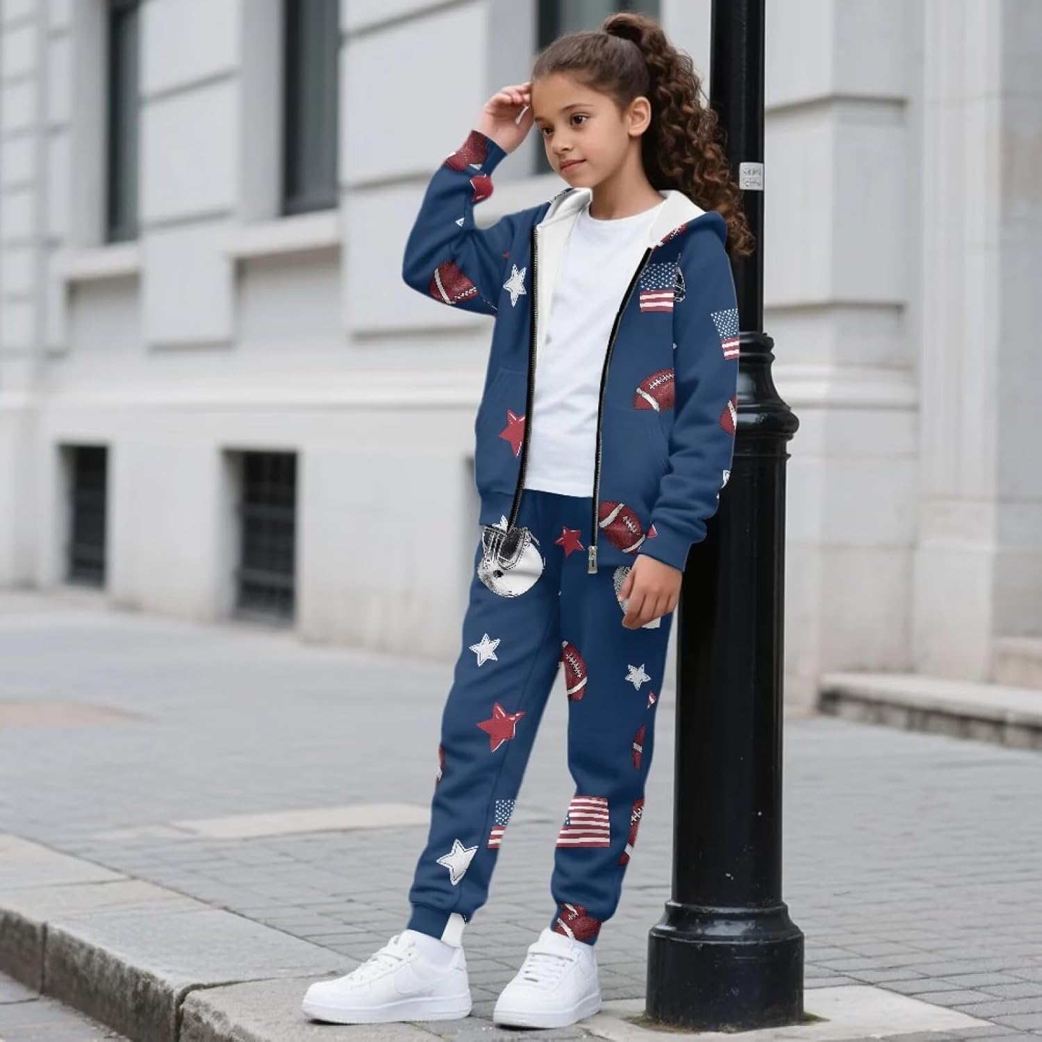 Boys Zip Up Hooded Jogger Sets with Pocket Long Sleeve Tracksuit Hoodie Top for Casual Daily Wear 6-15 Years