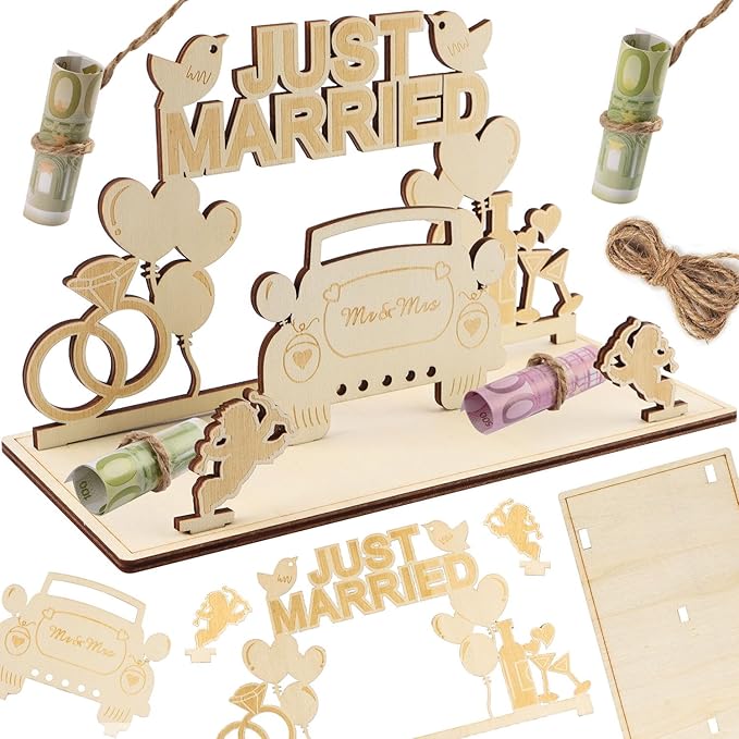 TOEECY Hochzeitsgeschenk Für Brautpaar - Weihnachtsbaumschmuck Mr & Mrs Holz