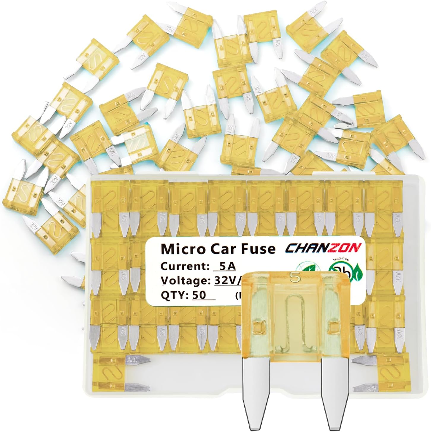 Chanzon UL Listed 10A Mini Blade Fuse ATM/APM 10Pcs 10 Amp 32V Auto Fuses Fast Blow for Automotive Car RV Truck SUV