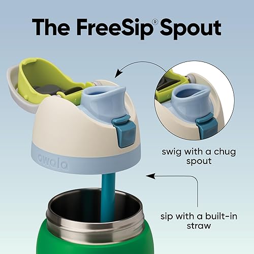 Miniatura 180 de Owala - Botella de agua FreeSip de acero inoxidable con aislamiento, sin bisfenol A, incluye sorbete, para deportes y viajes, 24 oz, Denim B0BZYCJK89