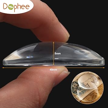 dophee 5Pcs Glass Cabochons Dome Tiles Flatback for Jewelry Making, 40mm