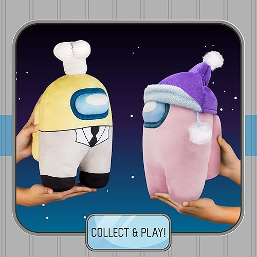 Miniatura 4 de P.M.I. Muñeco de peluche de Among Us  Compañero de tripulación amarillo con sombrero de chef, 8 pulgadas, coleccionable de Among Us, juguetes