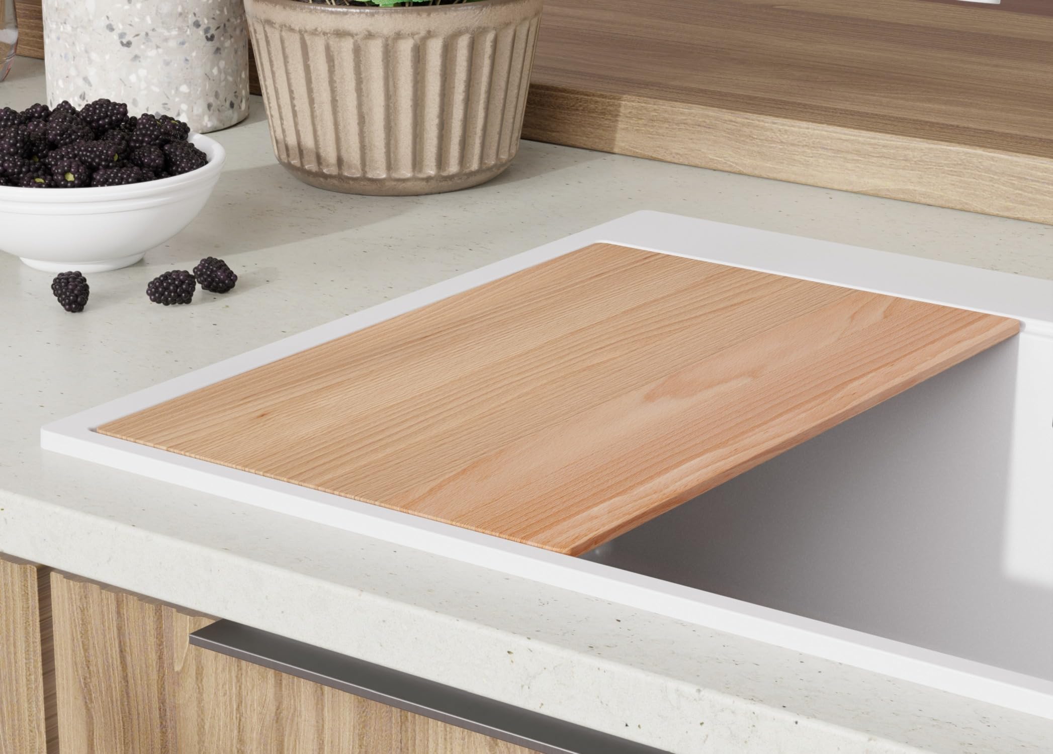 PRIMAGRAN Lavello da Cucina Bianco 78x50cm, Lavandino in Granito a 1 vasca + Set di accessori, Lavabo da Cucina Incasso al Mobile 80cm - Oslo Top S558
