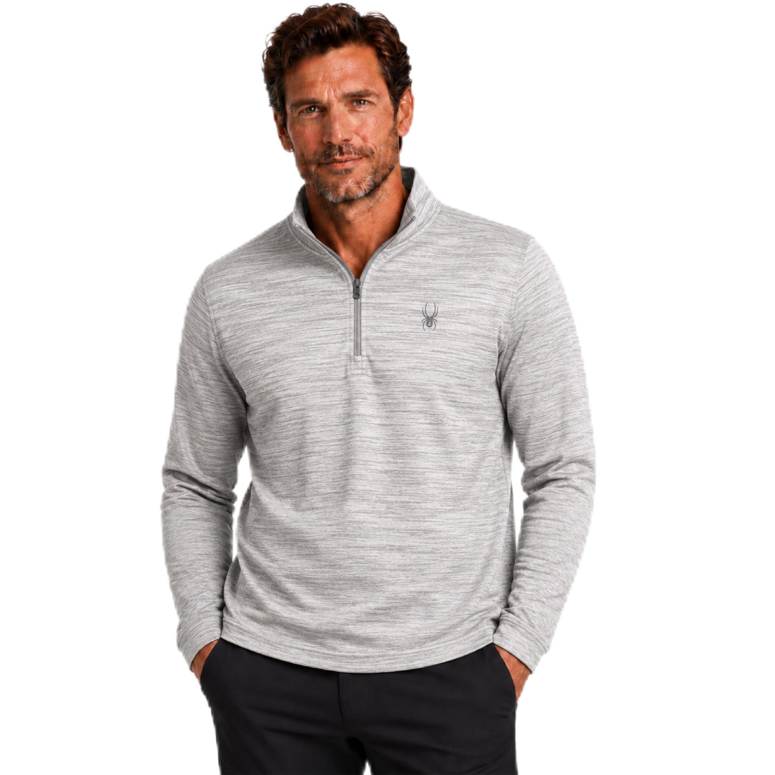 spyder Mens Quarter Zip Pullover - Quick Dry Athletic Mens Long Sleeve Workout Shirts Lightweight Gym Golf Pullovers-picture-48