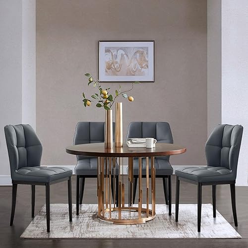 Miniatura 19 de Bekrvio Sillas de Comedor - Juego de 6 sillas de comedor modernas de mediados de siglo, sillas de comedor tapizadas sin brazos, sillas de comedor de