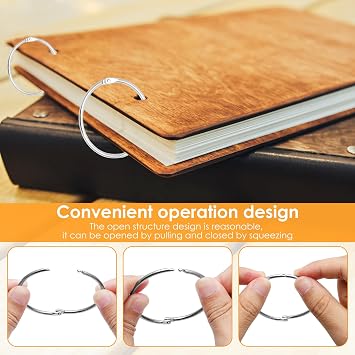 200Pack Loose Leaf Binder Rings 2 Inch Bulk Metal Rings for Index Cards Key