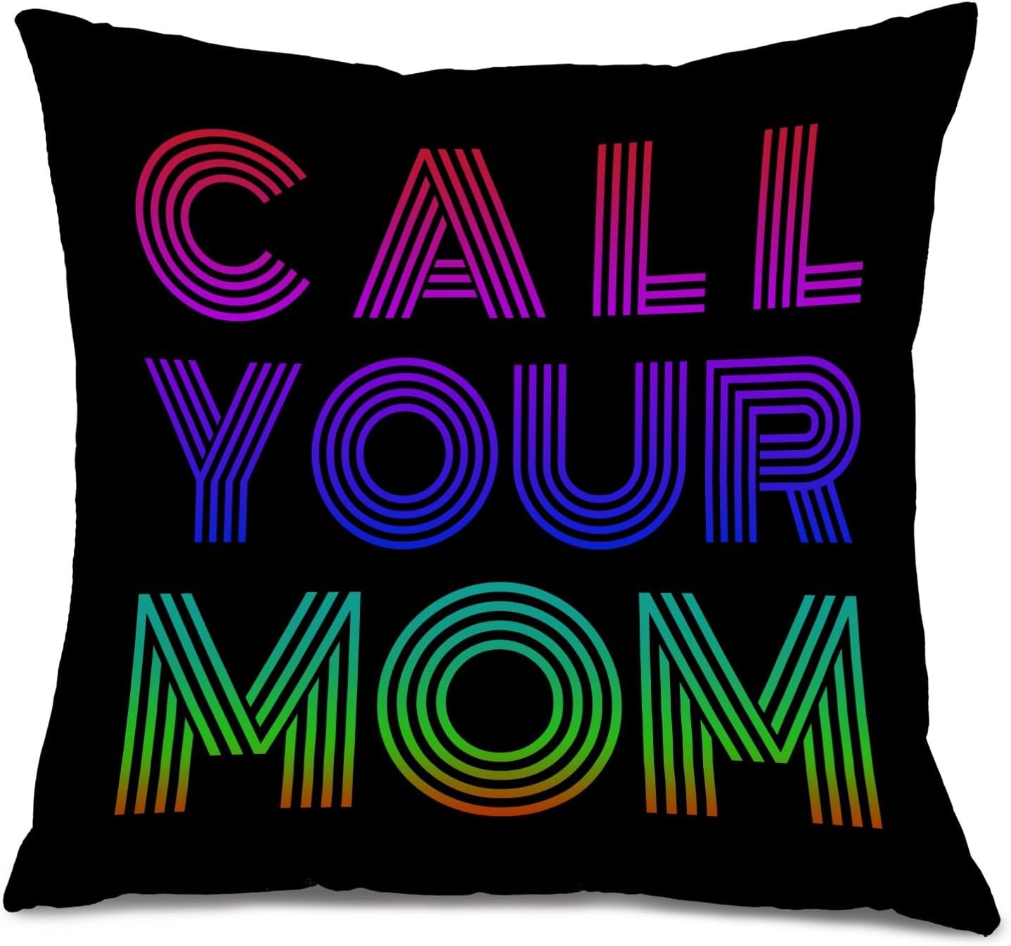 Bold Modern Funny Call Your Mom Pillow Covers 18x18, Back to School Gifts for Students, Humorous Dorm Throw Pillow Covers for College Girls Boys, Gifts for College Girls Boys