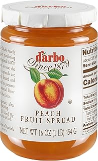 D’arbo All-Natural Peach Fruit Spread, 16 oz – Crafted Tradition, Pure Fruit Flavor No Artificial Preservatives—Ensuring a Naturally Sweet and Flavorful Spread.