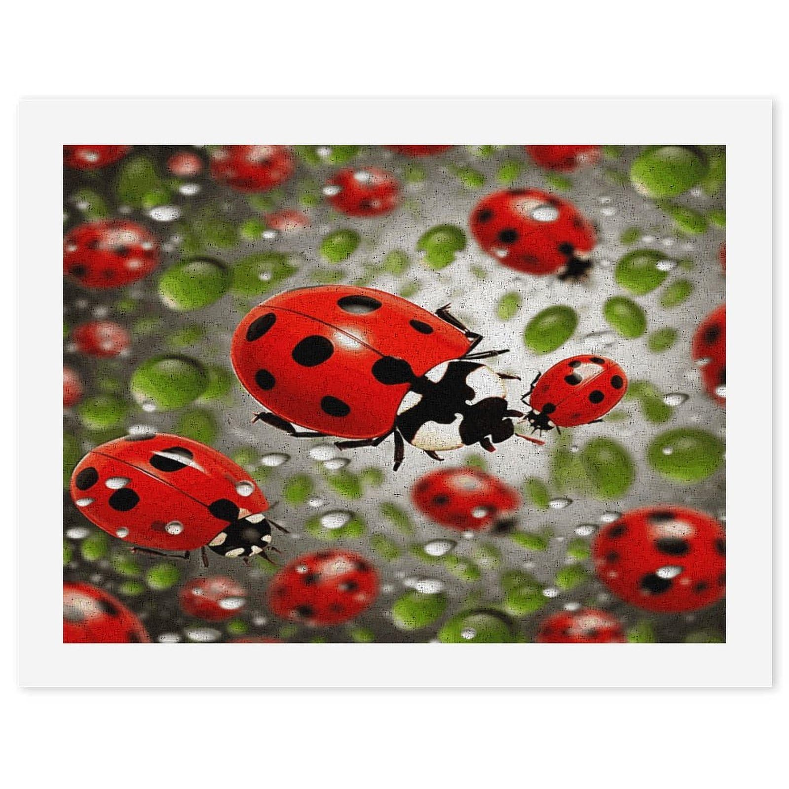 MUSM DIY Digital Painting Ladybug Paint by Numbers Kit for Adults Canvas Digital Oil Painting Kit for Beginners Easy Paintings by Numbers for Home Wall Decoration