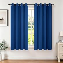 Joydeco Blackout Curtains 63 Inch Long 2 Panel Set of 2 Thermal Insulated Long Curtains & Drapes Room Darkening Grommet Curtains for Bedroom Living Room Window 42W x 63L Inches, Royal Blue