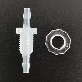 Equal Thru-Bulk Bulkhead Fitting - 25PCS Plastic Hose Barb Connectors with Male Threaded Pipe Nut for Aquarium, Garden2.4mm 3/32inch 1/4-28unf