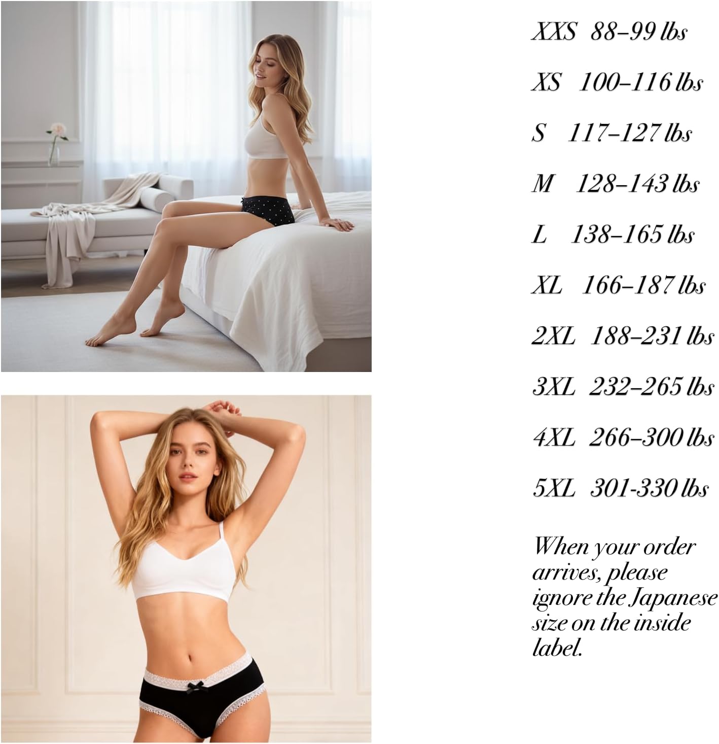 Womens Underwear for Women 5 Packs Panties Cute Cotton Kawaii Lace Bow Leopard Zebre Stripe Polka Dots