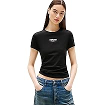 Tommy Jeans Tjw Slim Essential Logo2 Tee Ext Dw0Dw20913, Maglietta a Maniche Corte, Donna, Nero (Black), 4XL