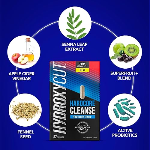 Miniatura 2 de Hydroxycut Hardcore Cleanse - 42 cápsulas - Restablecimiento corporal de 7 días para hombres y mujeres - Incluye extracto de hoja de sena y vinagre