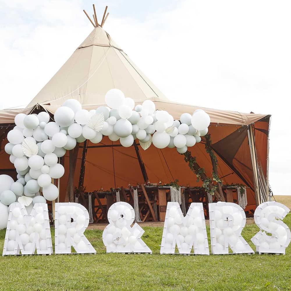 Ginger Ray Wedding MR & MRS Balloon Mosaic Balloon Stand Dancefloor Signs