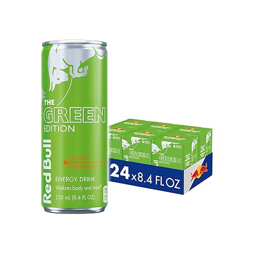 Vista 57 de Red Bull Yellow Edition - Bebida energética tropical, con 80 mg de cafeína más taurina y vitaminas B, 8.4 onzas líquidas, paquete de 24 latas