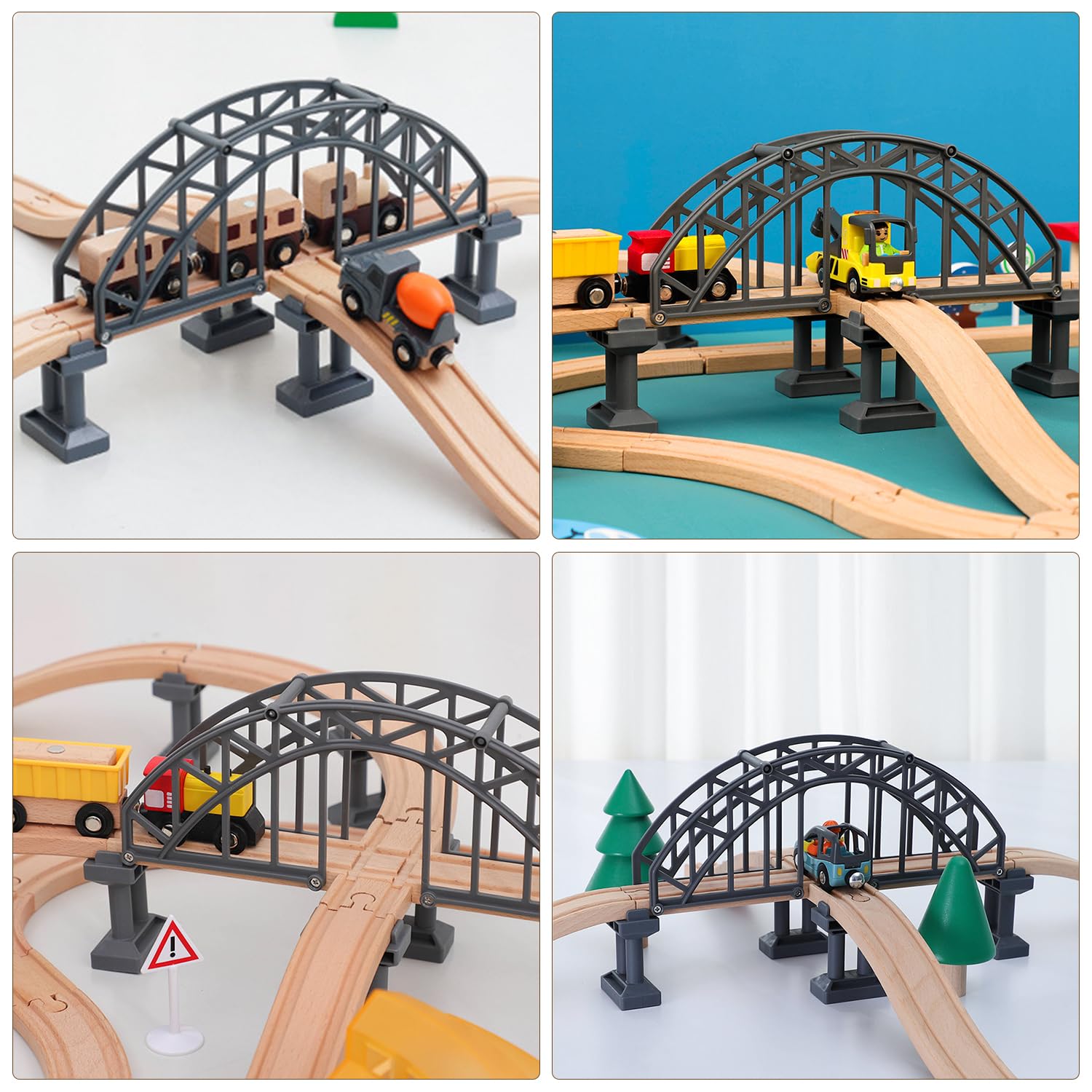 Holzeisenbahn Zubehör, Holzschienen Eisenbahn Brücke | Kreuzen Holz Eisenbahn Brücken, Kompatibel mit Anderen Brücken Holzeisenbahn(Überquerung)