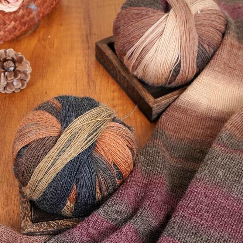 Hilo de Lana Degradado 6x100g, para Tejer a Mano, para chales, Bufandas, Gorros y cárdigans de Crochet