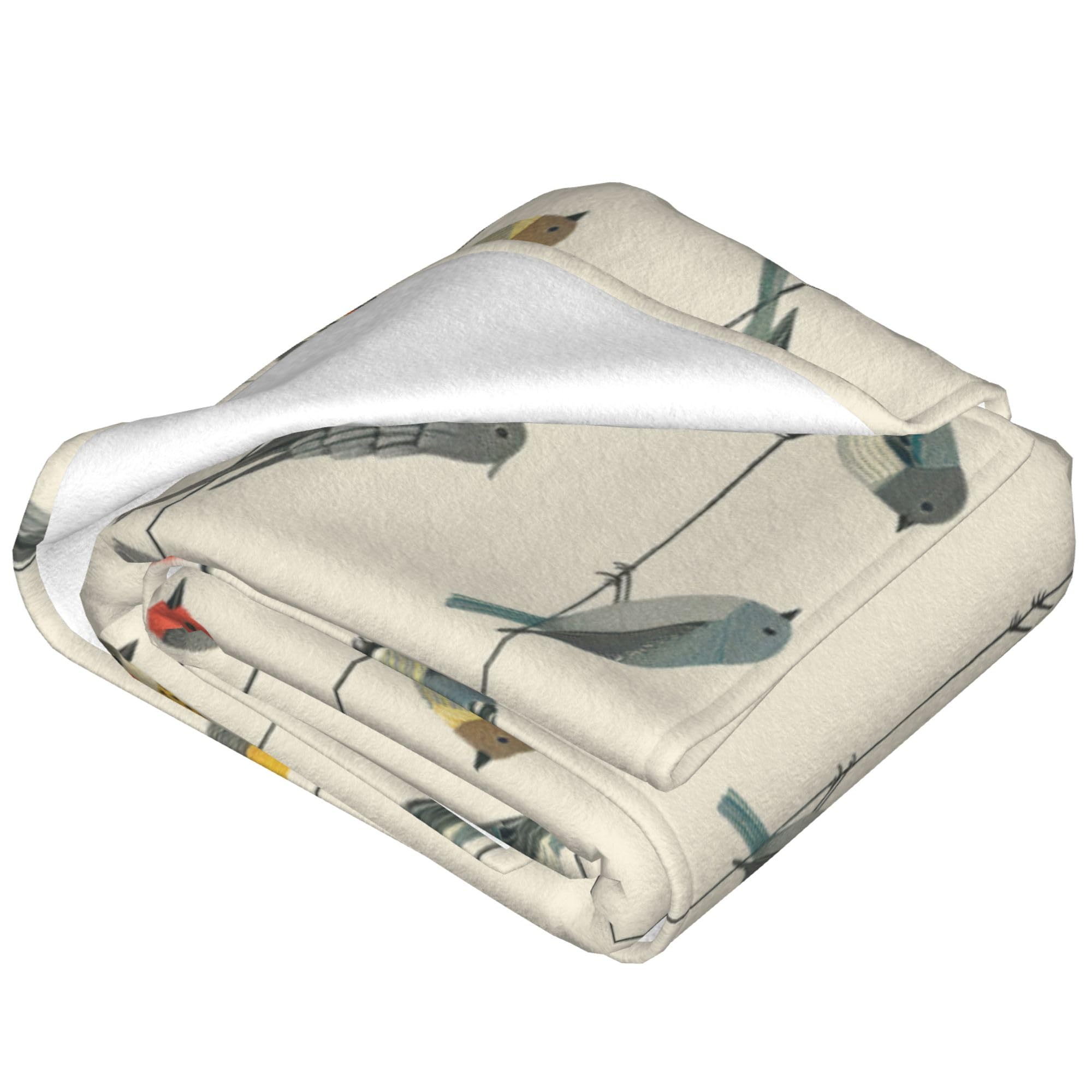 Affascinante coperta per uccelli - Illustrazione di uccelli vintage Coperta in flanella morbida e leggera, regalo per gli osservatori di uccelli, ideale per angoli di lettura accoglienti e relax all'a
