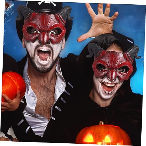 Miniatura 2 de KOMBIUDA 2 máscaras de diablo máscaras de diablo, máscara de ojo de diablo, máscara de demonio, máscara de media cara, máscara de graduación,