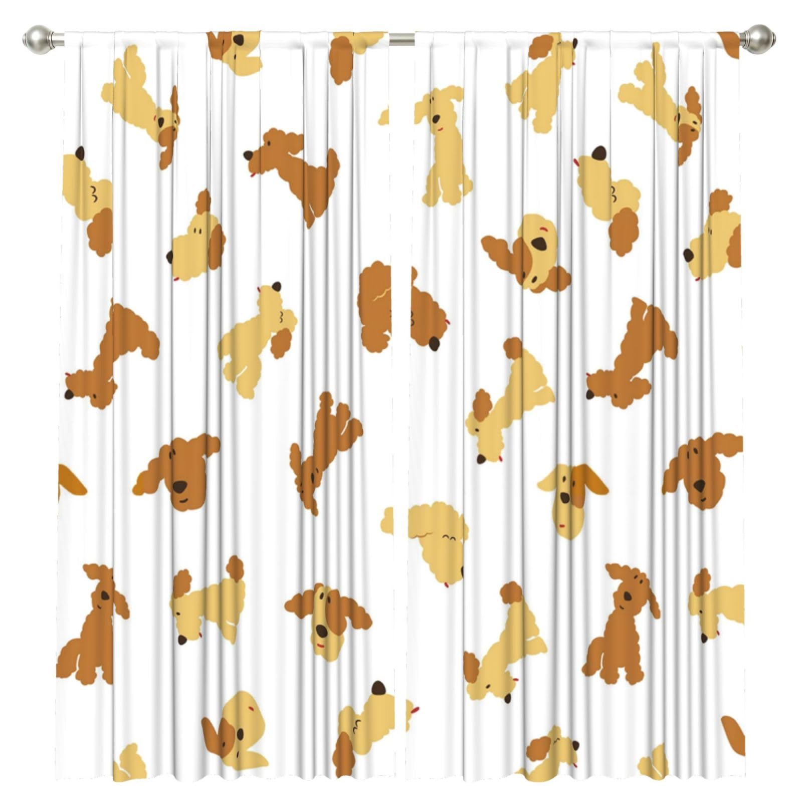 InOmak Dog, 2 Panels Window Curtains 52 x 84 Inch Blackout Curtains for Living Room Bedroom